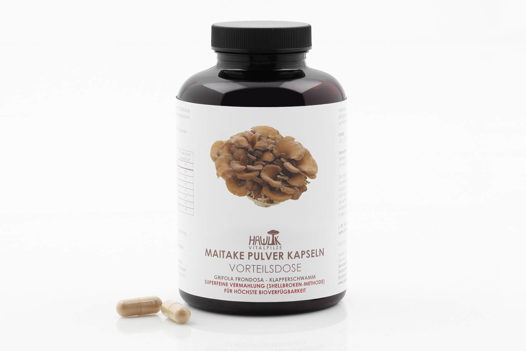 Maitake Pulverkapseln, 250 Kapseln